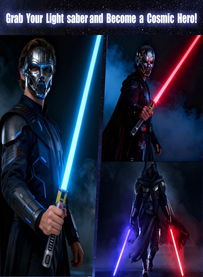 KEGOZ 7 Colors Changing Light Saber, Extendable FX Sound with Motion Sensor, Galaxy War Fighter Sword Toy for Kids, Halloween Xmas Birthday Present(2 Pack) - Image 5